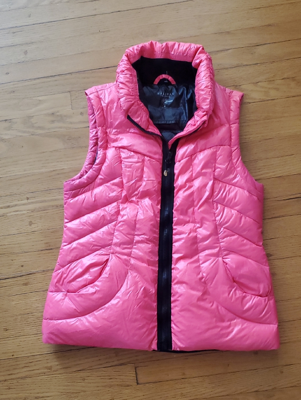 Women’s Pink Quilted Puffer Vest with High Collar